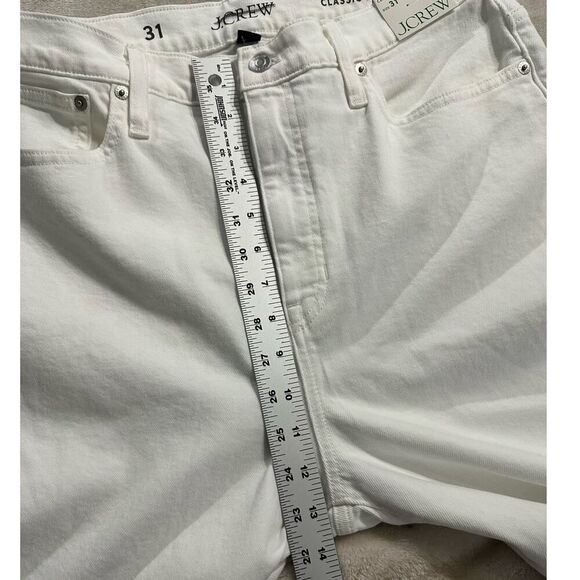 J.Crew Classic Straight Jeans Women's 31 White Slim High Rise Cotton Spandex NWT - Picture 9 of 13